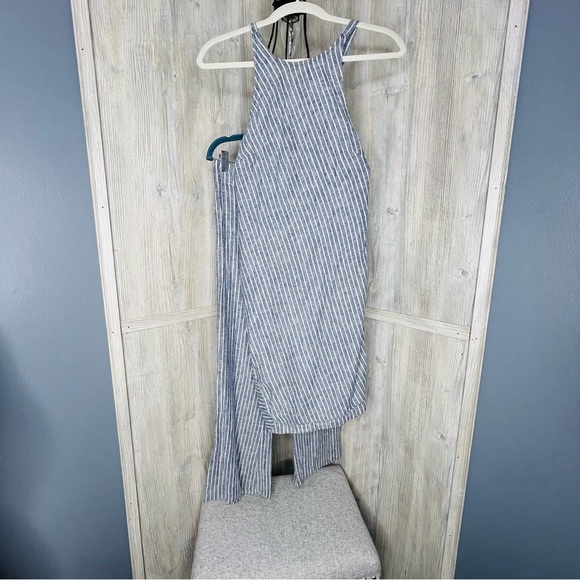 Free People Navy Striped Sleeveless Pantsuit - Picture 3 of 15